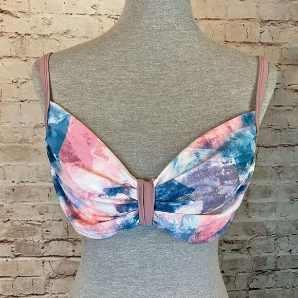 Venus Cotton Candy Ombré Pink Blue Mauve Womens Bikini Top Full Coverage Size DD - Picture 1 of 7